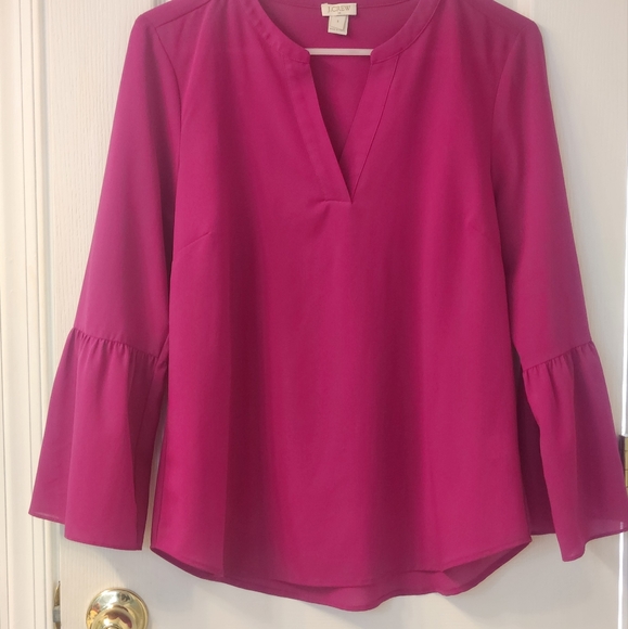 J Crew Fuchsia Blouse, pink purple, size S - Picture 6 of 7